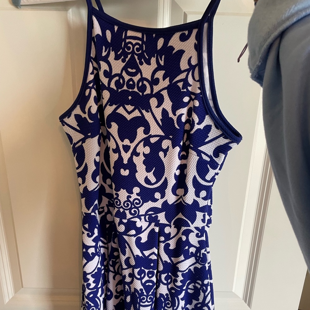 Aqua blue and white dress. Perfect for many events